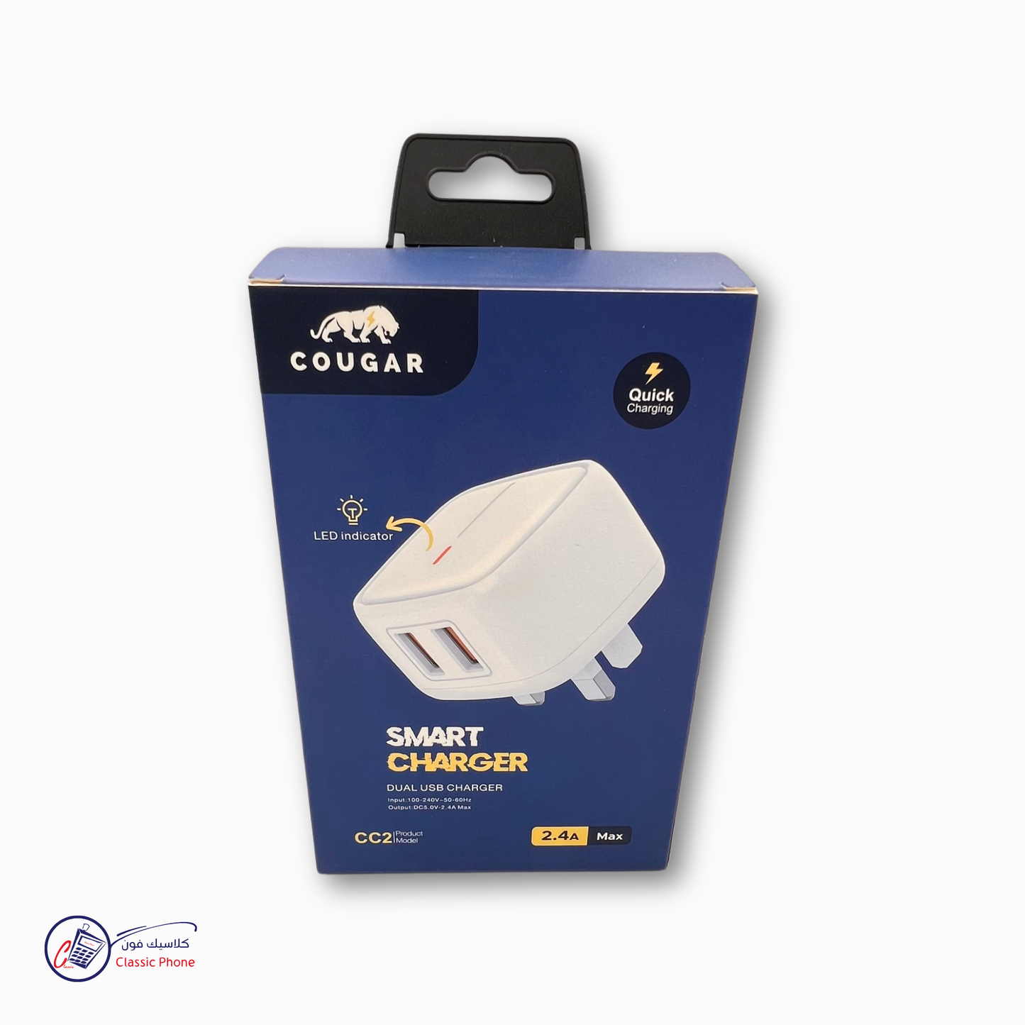 شاحن Cougar CC2 الذكي بمنفذي USB (2.4 أمبير كحد أقصى)