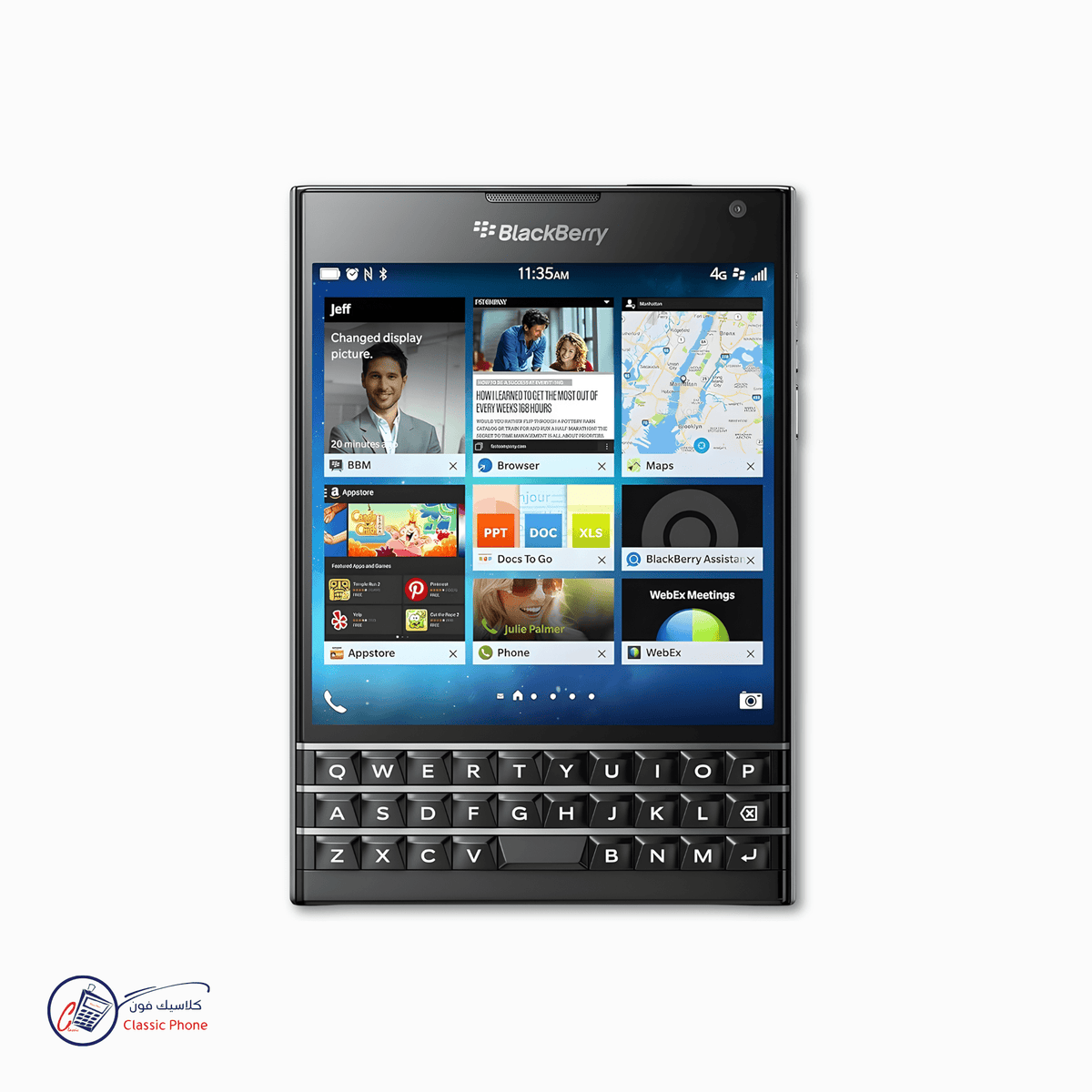 BlackBerry Passport – 4G LTE Square Touchscreen Smartphone with QWERTY Keyboard (Unlocked) - Classic Phone