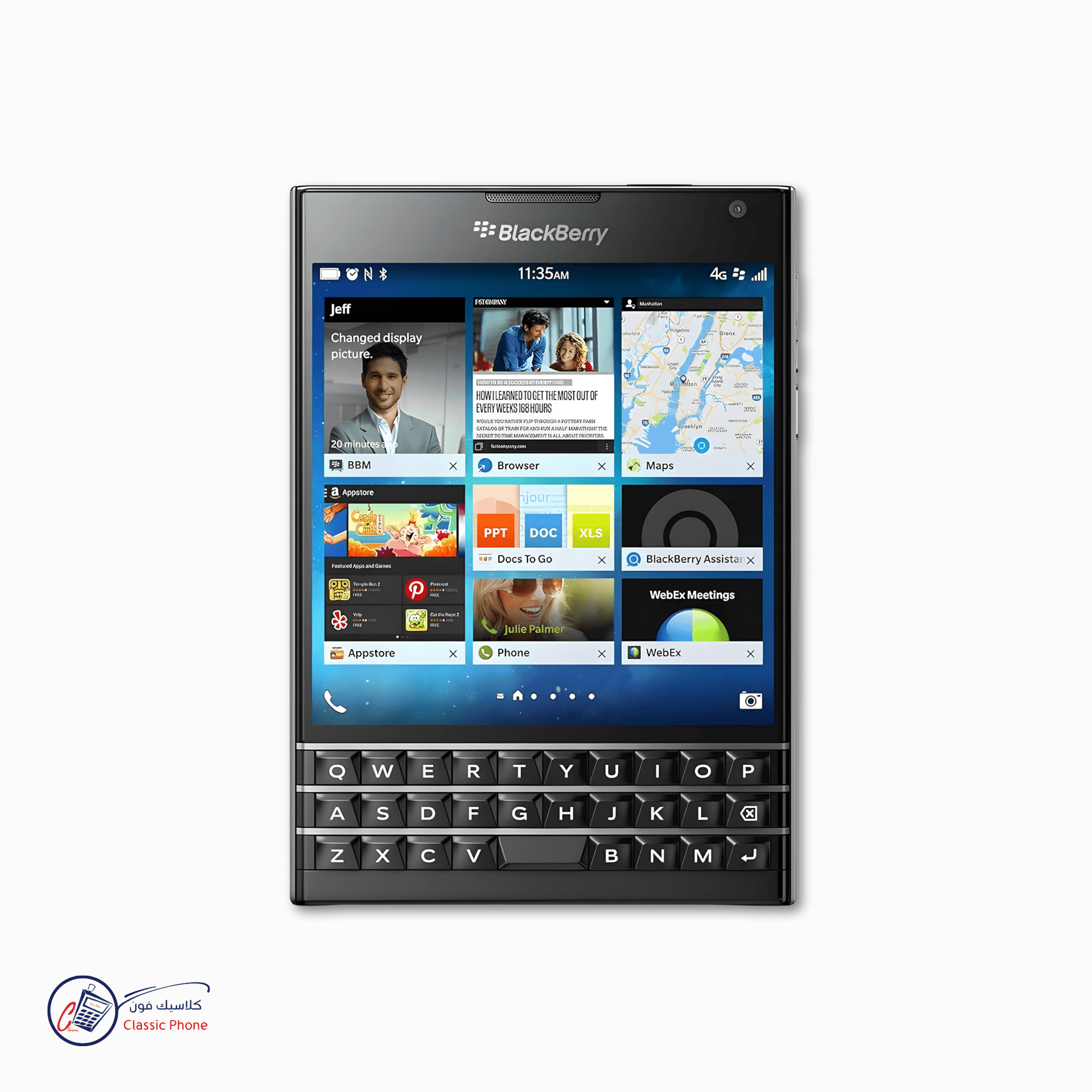 BlackBerry Passport – 4G LTE Square Touchscreen Smartphone with QWERTY Keyboard (Unlocked) - Classic Phone
