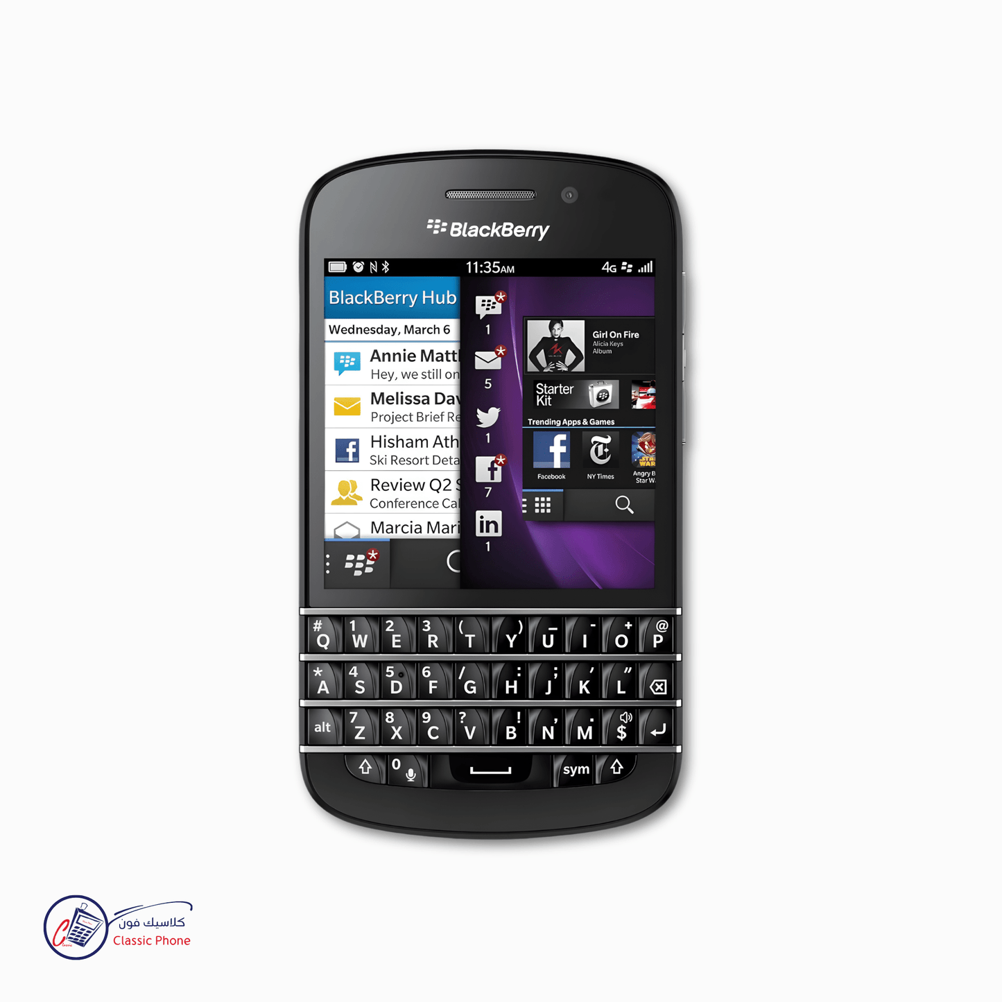 BlackBerry Q10 – 4G LTE QWERTY Keyboard Smartphone with AMOLED Display (Unlocked) - Classic Phone