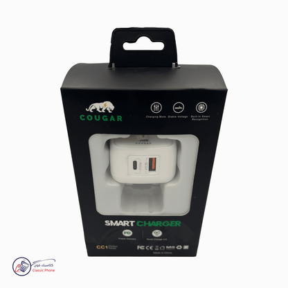 Cougar CC1 Smart Charger - USB - A + USB - C (PD 18W Max) - Classic Phone