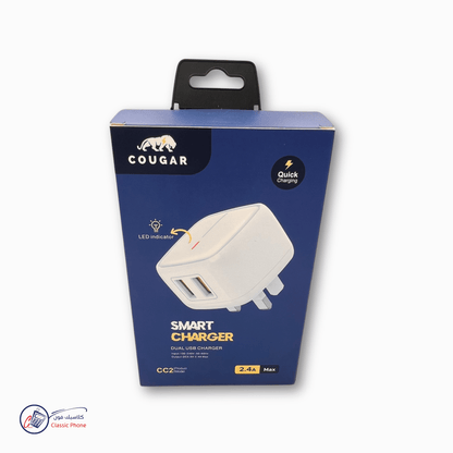 Cougar CC2 Smart Charger - Dual USB Charger (2.4A Max) - Classic Phone